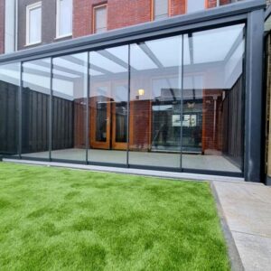 Moderner Wintergarten 506 cm x 400 cm mit Opal Polycarbonat